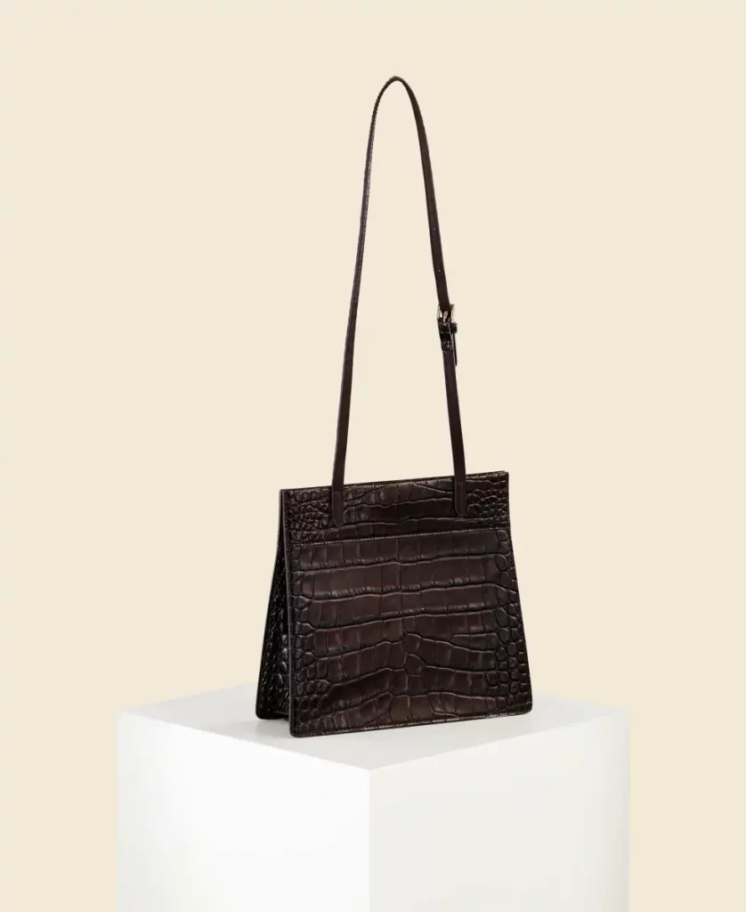 Women Shoulder Bag Stance Clasp - Aged Mahogany(Croc) Cafune
