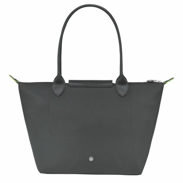 Women Shoulder Bags Longchamp Le Pliage Green M Tote Bag Graphite - Recycled Canvas Graphite