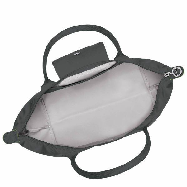 Women Shoulder Bags Longchamp Le Pliage Green M Tote Bag Graphite - Recycled Canvas Graphite