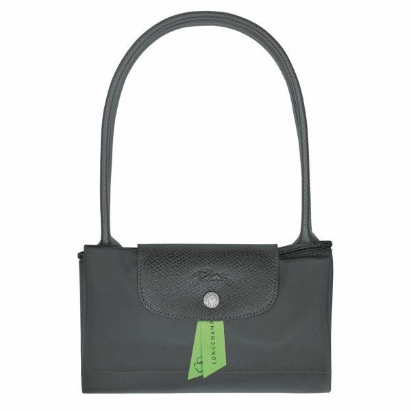 Women Shoulder Bags Longchamp Le Pliage Green M Tote Bag Graphite - Recycled Canvas Graphite