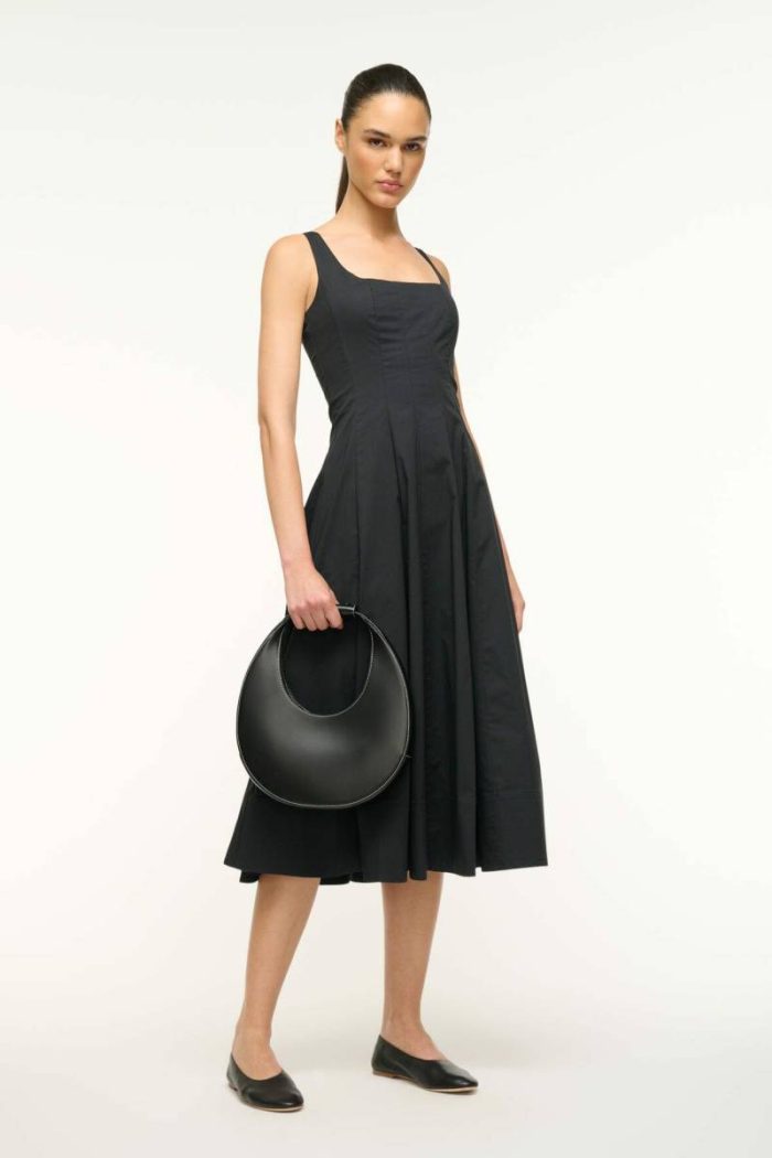 Women Staud Moon Bag | Black Shoulder
