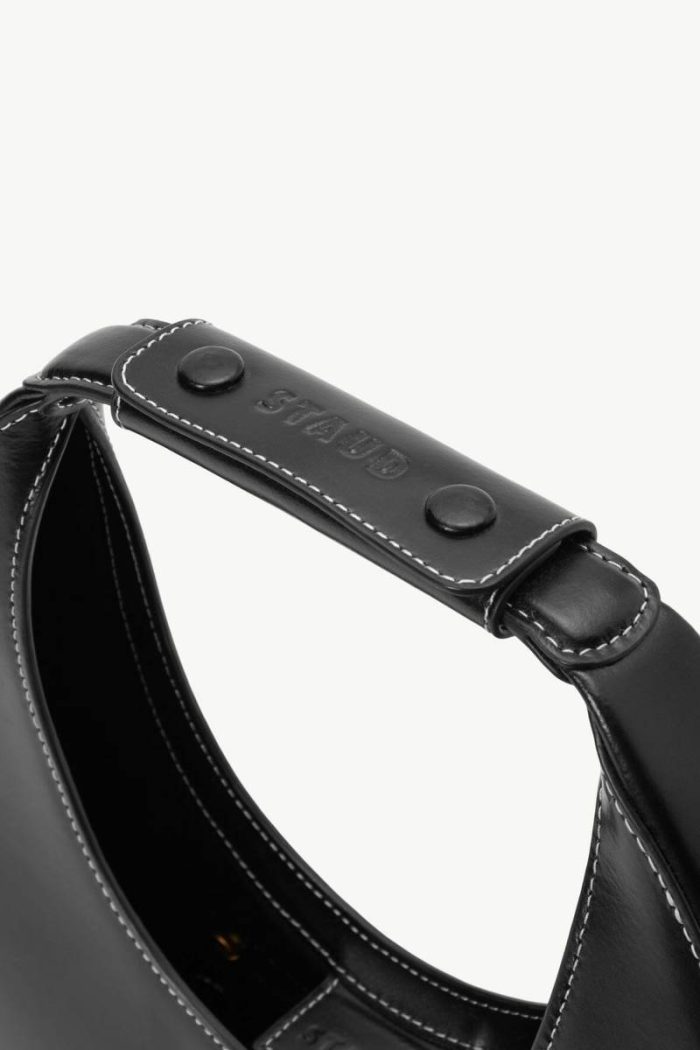 Women Staud Moon Bag | Black Shoulder