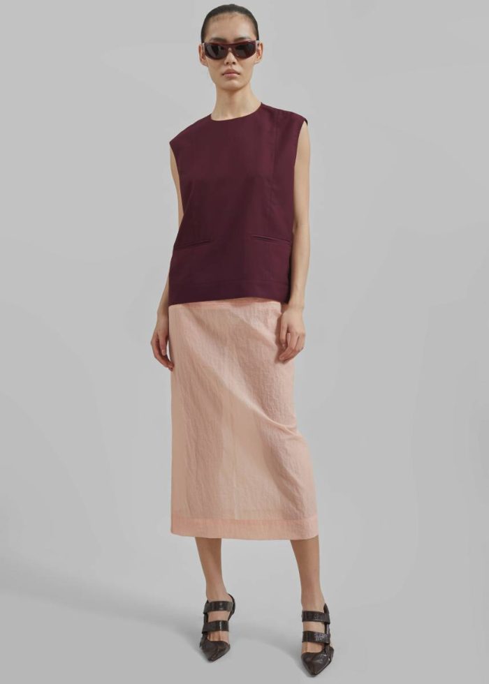 Women The Frankie Shop Beaune Sleeveless Top - Burgundy Red Tops