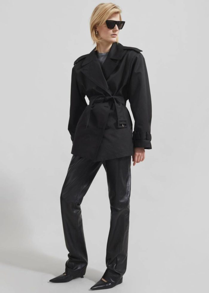 Women The Frankie Shop Bottoms Black Ziggy Long Leather Pants - Black