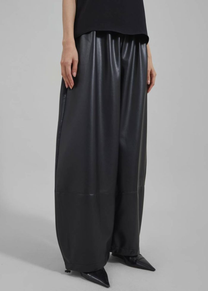 Women The Frankie Shop Briar Faux Leather Balloon Pants - Black Black Bottoms