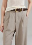 Women The Frankie Shop Brown Bottoms Nessi Pintuck Trousers - Taupe
