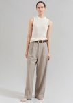 Women The Frankie Shop Brown Bottoms Nessi Pintuck Trousers - Taupe