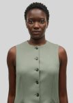 Women The Frankie Shop Green Samsøe Samsøe Saruma Vest - Vetiver Outerwear