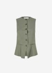 Women The Frankie Shop Green Samsøe Samsøe Saruma Vest - Vetiver Outerwear