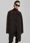 Women The Frankie Shop Haillot Suede Long Jacket - Brown Brown Outerwear