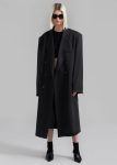 Women The Frankie Shop London Double Breasted Coat - Black Outerwear Black