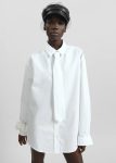 Women The Frankie Shop Perna Tie Neck Shirt - White White Tops