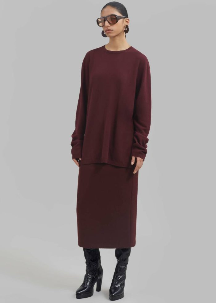 Women The Frankie Shop Red Arley Midi Skirt - Burgundy Bottoms