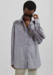 Women The Frankie Shop Tops Grey Ira Semi Sheer Button Up Shirt - Grey