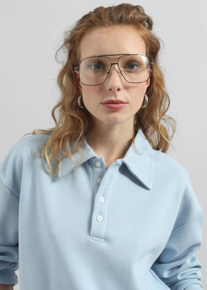 Women The Frankie Shop Tops Mosbach Polo - Sky Blue Blue