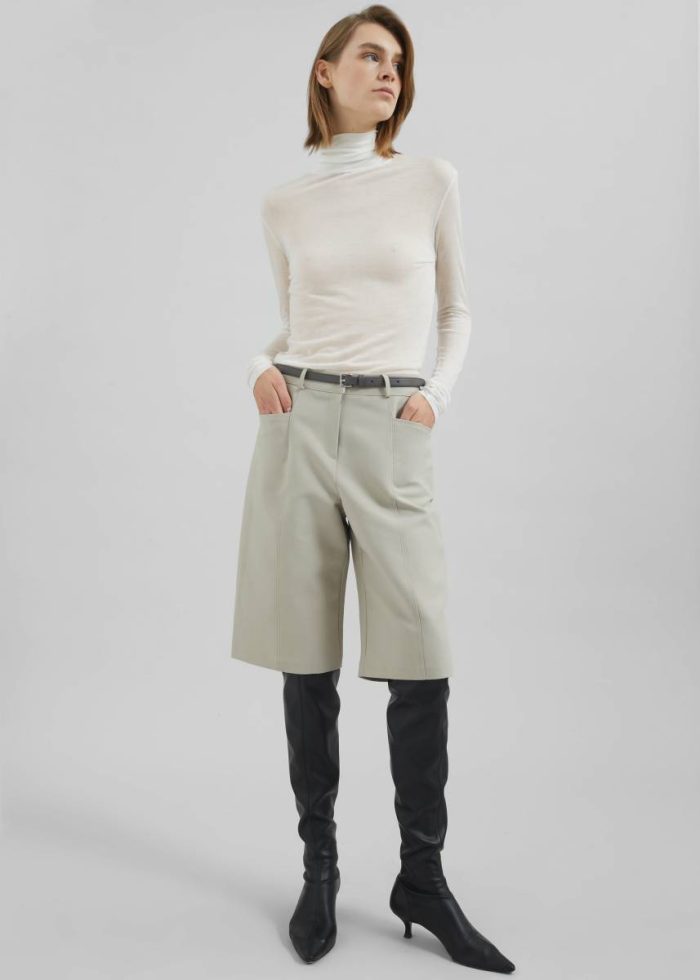 Women The Frankie Shop White Knitwear Evren Sheer Turtleneck - White