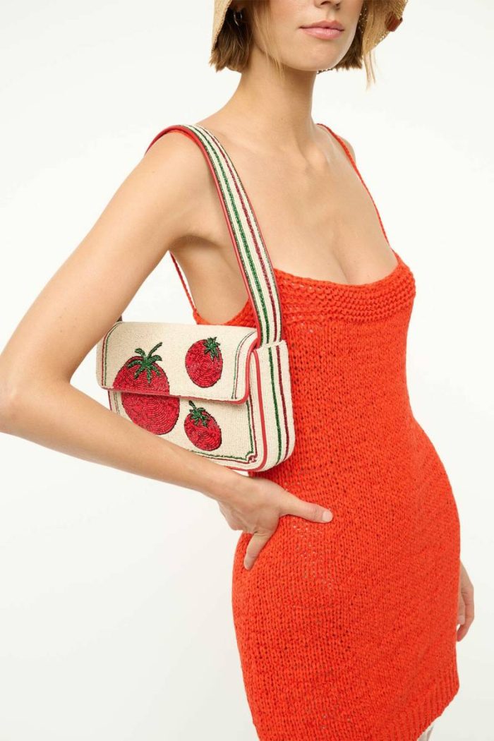 Women Tommy Beaded Bag Tomato Beaded/Novelty Staud