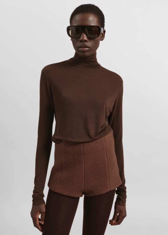 Women Tops Evren Sheer Turtleneck - Brown The Frankie Shop Brown