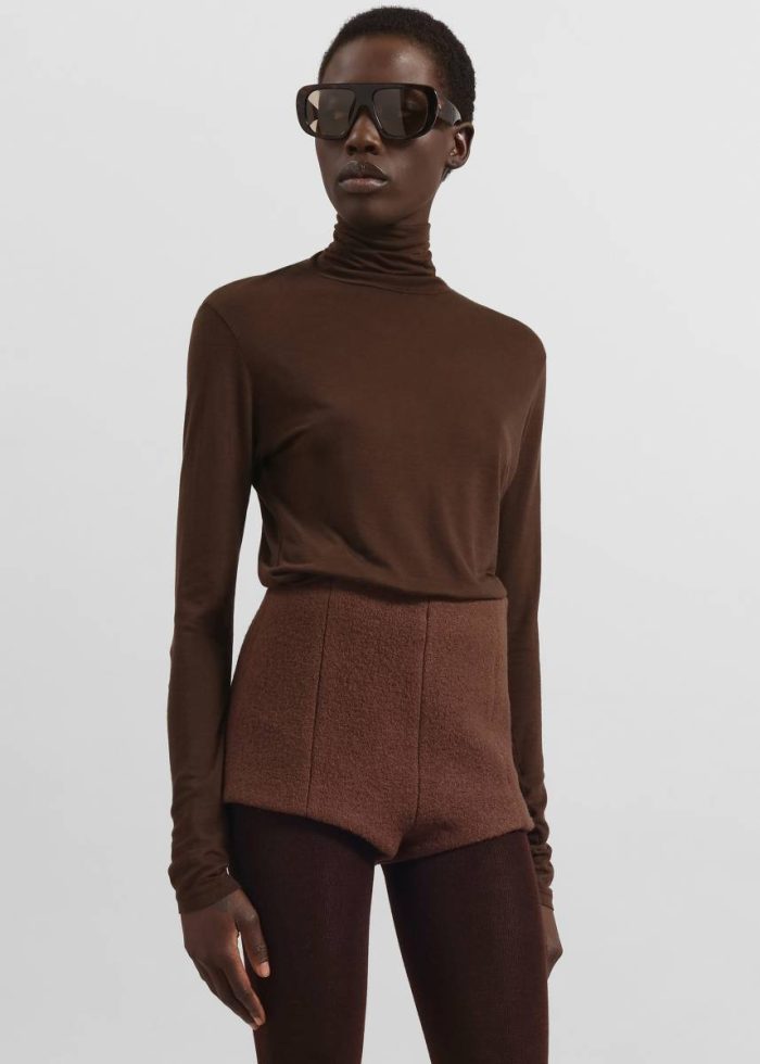 Women Tops Evren Sheer Turtleneck - Brown The Frankie Shop Brown