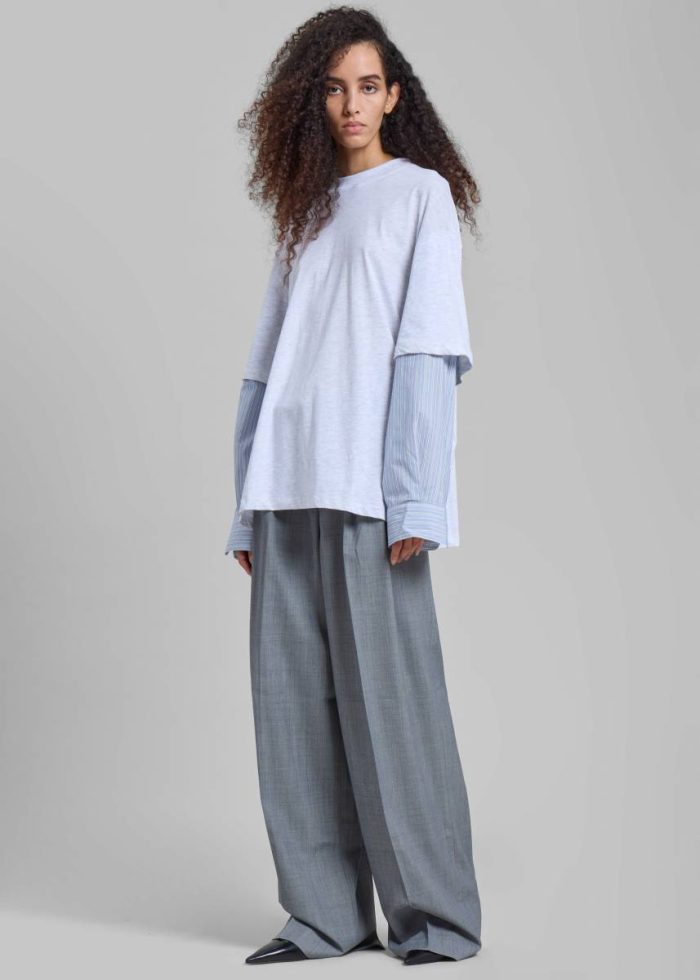 Women Tops Grey Bryton Layered Tee - Light Grey/Blue The Frankie Shop