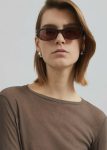 Women Tops Mesa Sheer Long Sleeve Tee - Brown The Frankie Shop Brown