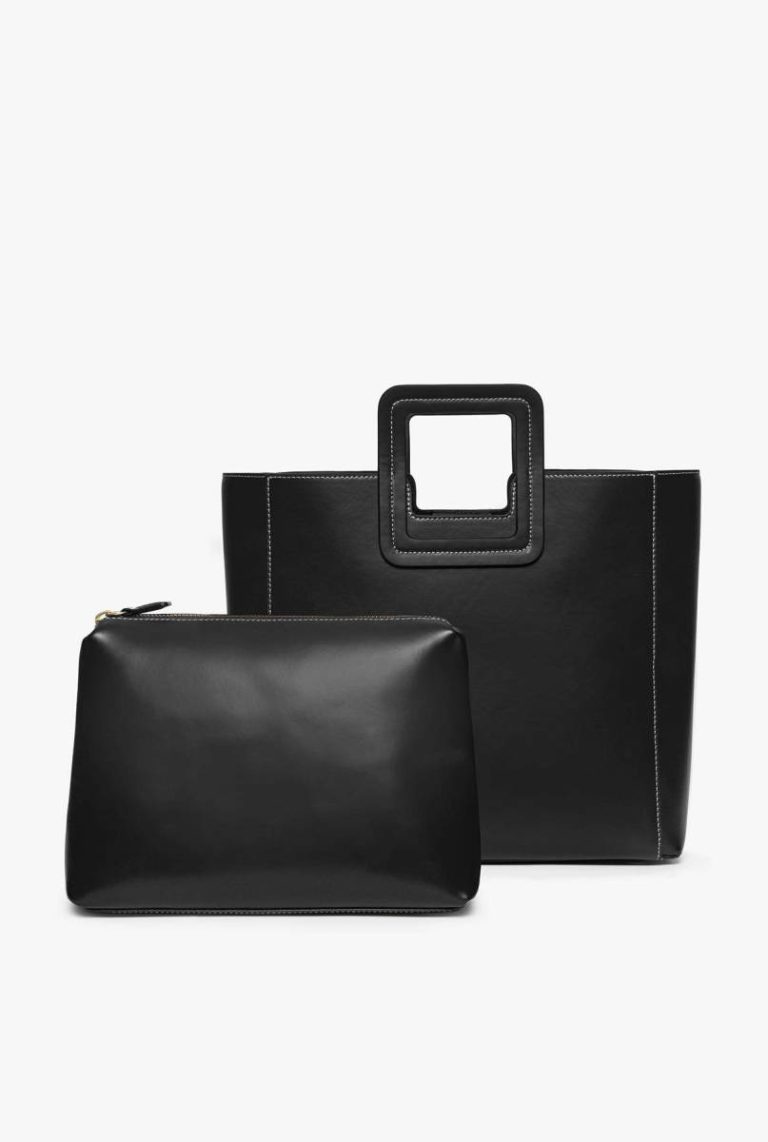 Women Totes Staud Shirley Leather Bag | Black