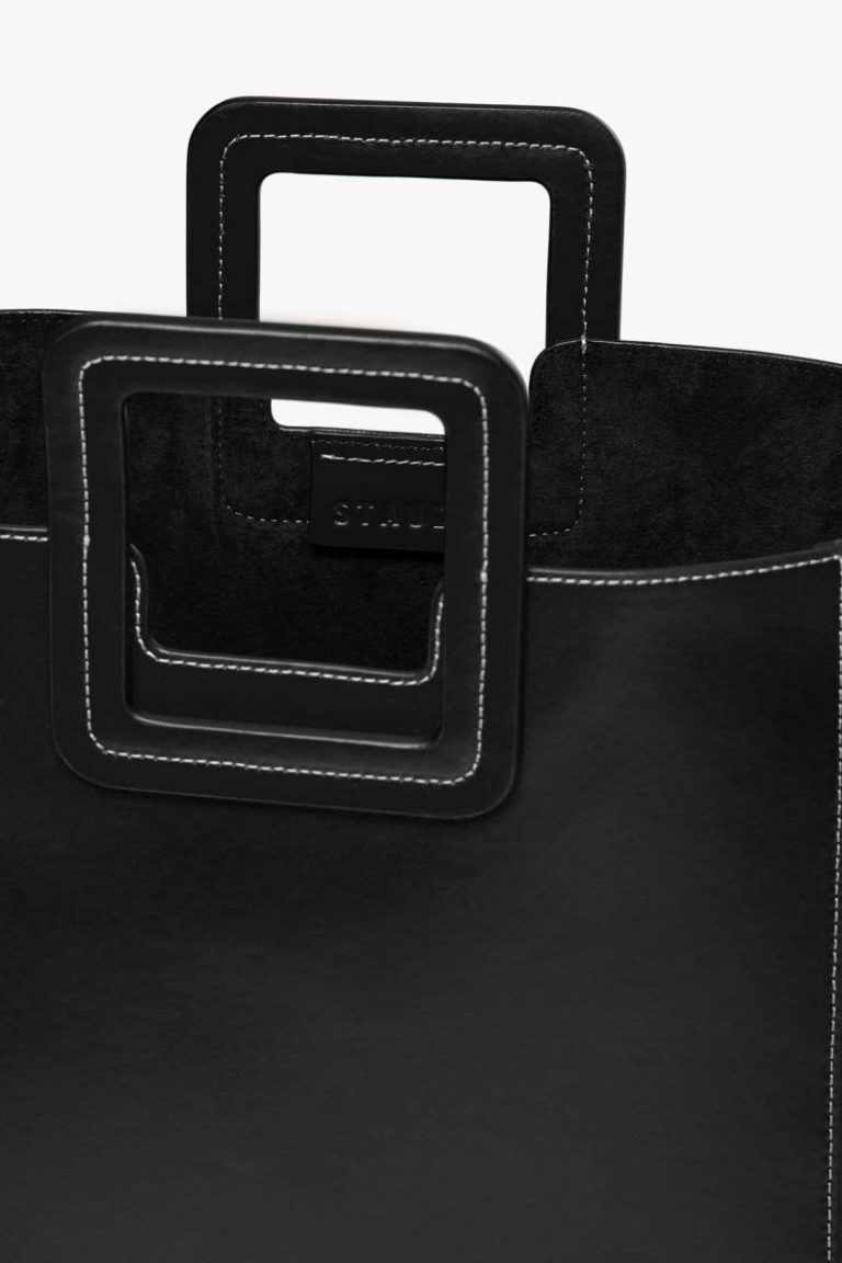 Women Totes Staud Shirley Leather Bag | Black