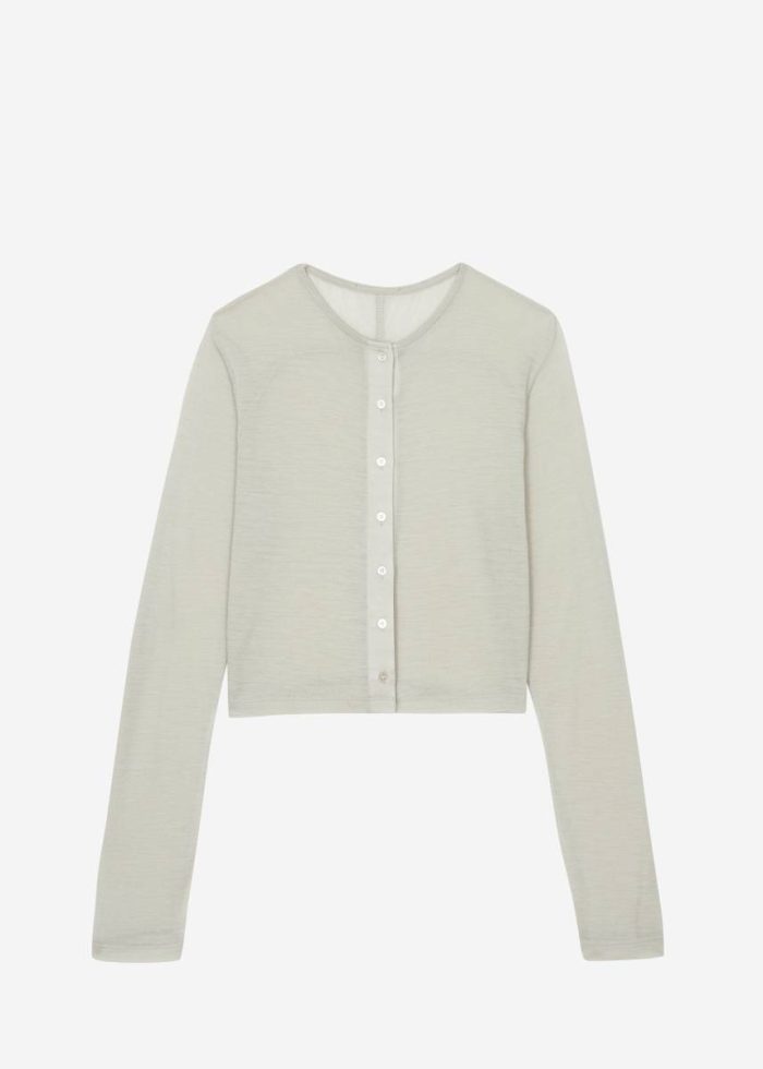 Women Vinni Thin Wool Cardigan - Light Beige Knitwear The Frankie Shop Beige