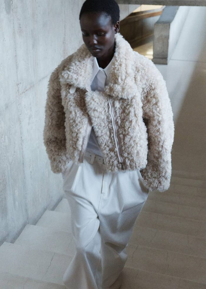 Women White The Frankie Shop Skov Faux Shearling Jacket - Ivory Outerwear